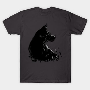 Black fire dog T-Shirt